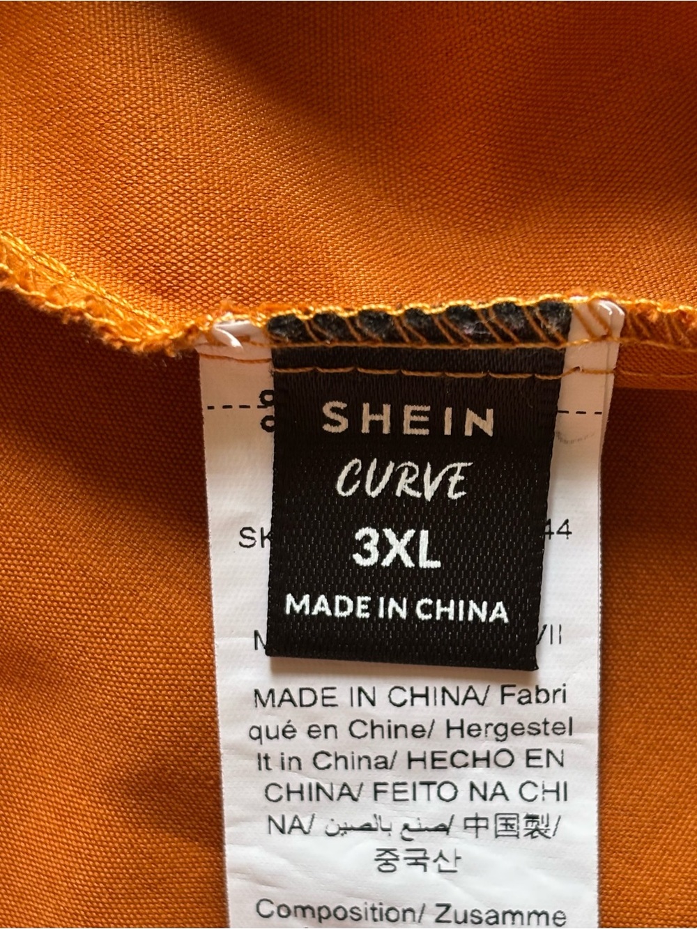Copper Orange SHEIN top with tie puff sleeves and open back with wide band tie. - Picture 5 of 5